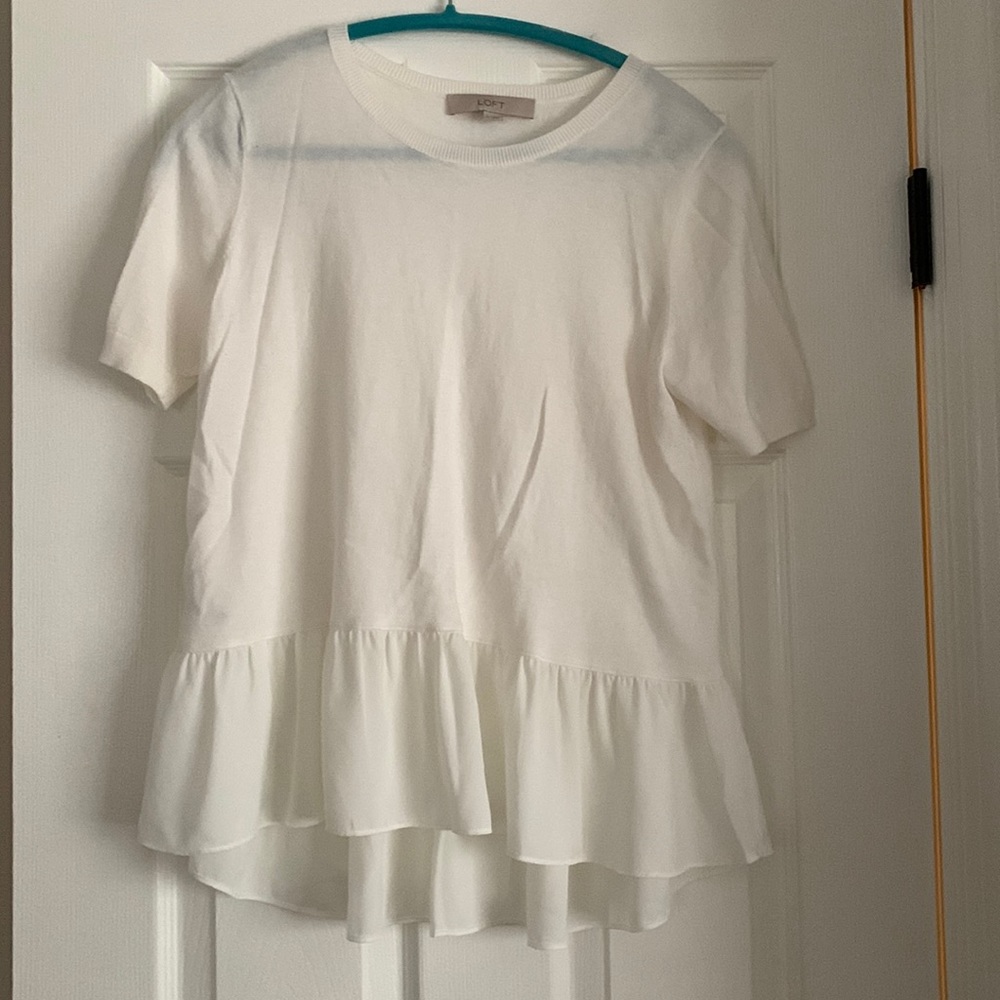 White peplum top